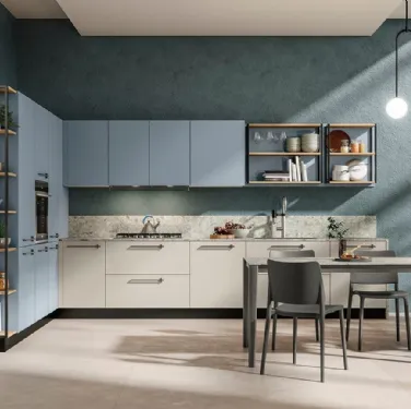 Cucina Moderna angolare Quadra in nobilitato opaco di Colombini Casa Artec