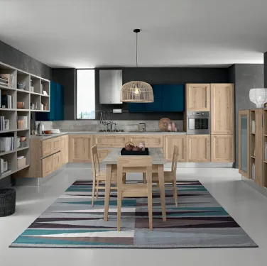 Cucina Moderna angolare Riviera 01 in Rovere naturale di Colombini Casa Artec