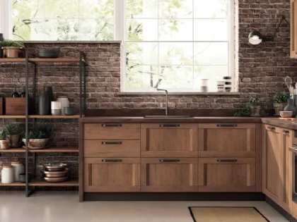 Cucina Moderna angolare Sax in decorativo Rovere Land di Scavolini