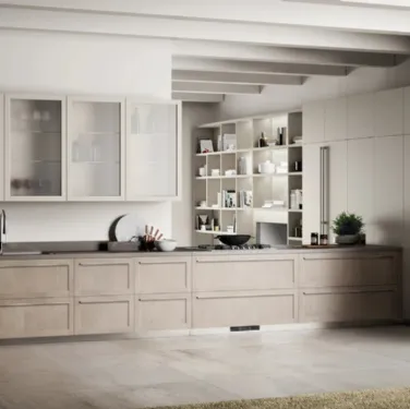 Cucina Carattere in Frassino Arena e laccato Tortora di Scavolini