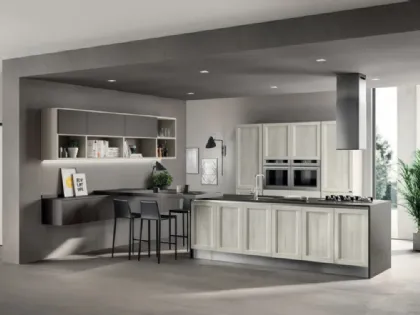 Cucina Evolution decorativo Rovere Artic di Scavolini