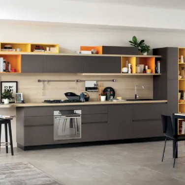 Cucina Moderna Foodshelf Grigio Terra di Scavolini