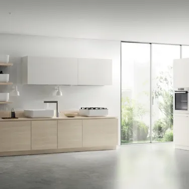 Cucina Moderna Qi in Olmo Kuuki e Bianco Puro di Scavolini