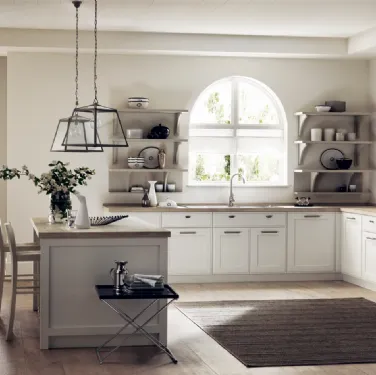 Cucina Shabby Chic Favilla in Laccato opaco Bianco Prestige di Scavolini