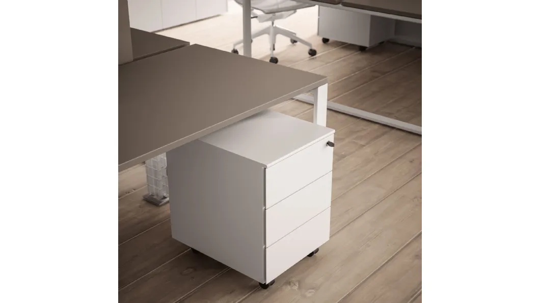 Cassettiera Funny 2019 in laccato bianco opaco con tre cassetti di About Office