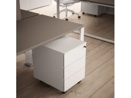 Cassettiera Funny 2019 in laccato bianco opaco con tre cassetti di About Office