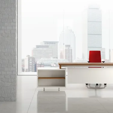 Scrivania Direzionale GO 07 in laccato bianco opaco e melaminico di Colombini Office